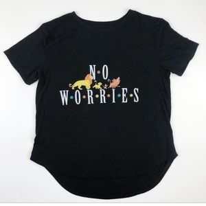Disney The Lion King No Worries Black Graphic Shirt Large Juniors